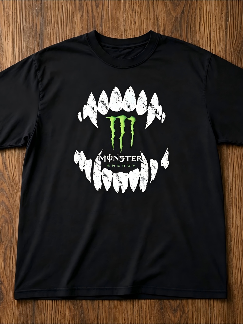 Monster Energy Distressed Monster Fangs Graphic Womens Mens T-shirt Unisex